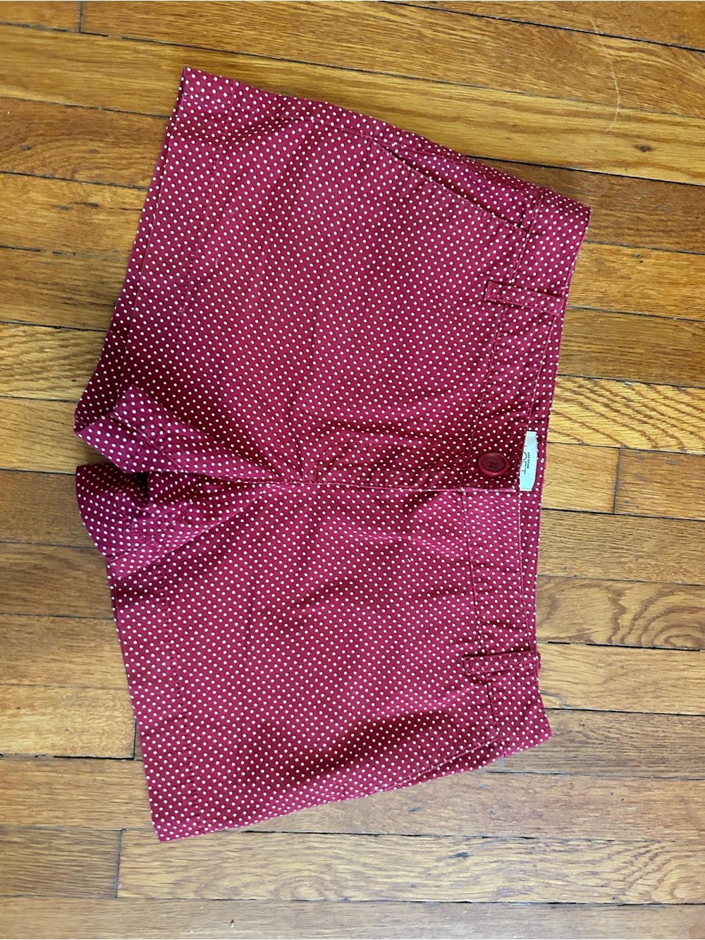 LOFT Red Polka Dot Casual Shorts